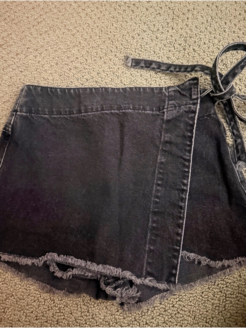 We The Free black wrap mini skirt with side zipper
